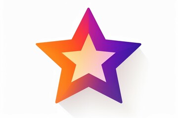 orange and purple star, star icon, isolation, star shape