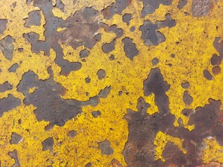 Texture of floor structure, close up painting aged damaged, background yellow and brown for postcard