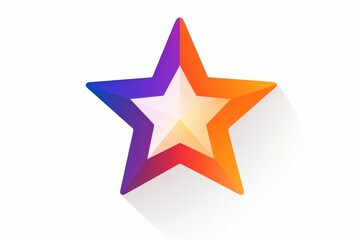 orange and purple star, star icon, isolation, star shape