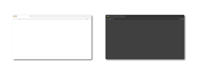 Web browser window screen mockup with dark and light mood, transparent background.