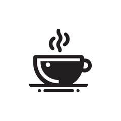 Coffee cup icon. Cup flat icon. vector illustration of a cup of coffee with steam