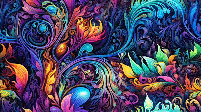 Vivid seamless psychedelic background