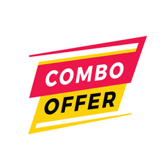 Combo offer banner - icon, label. Special offer promotion. Flat style vector illustration isolated on white background.