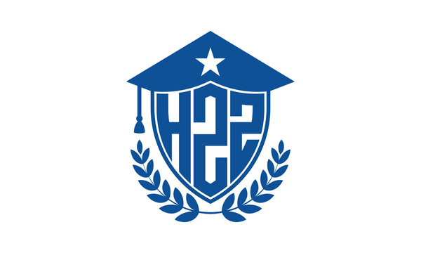 HZZ three letter iconic academic logo design vector template. monogram, abstract, school, college, university, graduation cap symbol logo, shield, model, institute, educational, coaching canter, tech