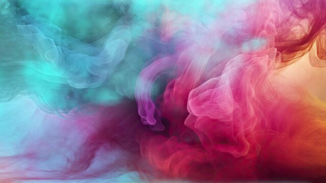 abstract background with brush strokes, blue, pink and orage colors flow over neutral background