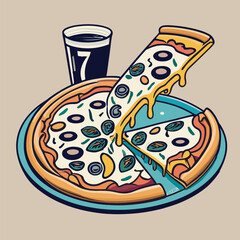 Pizza illustration delicious slice vector