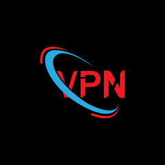  VPN letter Logo . VPN letter logo design. Initials VPN logo linked with circle and uppercase monogram logo. VPN typography for technology, business and real estate brand logo design