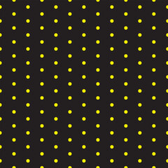 abstract seamlees yellow color circle polka dot pattern on black color background