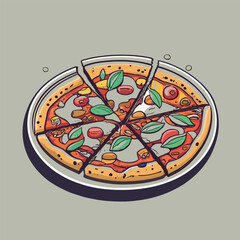  Pizza illustration delicious slice vector