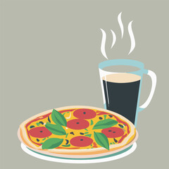  Pizza illustration delicious slice vector