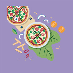  Pizza illustration delicious slice vector