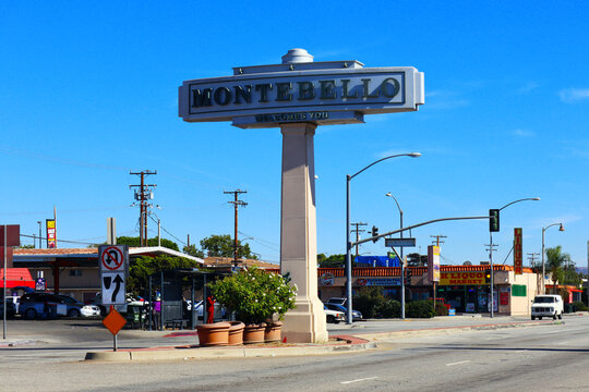Montebello, California &ndash; October 30, 2023: Entrance of the City of Montebello, city in Los Angeles County, southwest of San Gabriel Valley