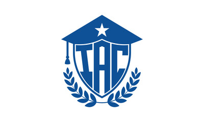 IAC three letter iconic academic logo design vector template. monogram, abstract, school, college, university, graduation cap symbol logo, shield, model, institute, educational, coaching canter, tech
