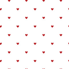 seamless red hearts pattern on white background, valentines pattern background gift wrapping