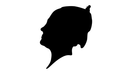 Mary I of England, black isolated silhouette