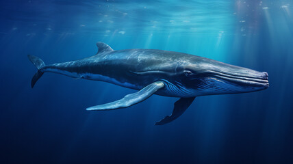 Fototapeta premium Humpback whale underwater. AI generated