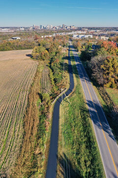 Capital Trail bike path leading into Richmond, VA