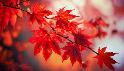 red autumn leaves suitable as background or cover