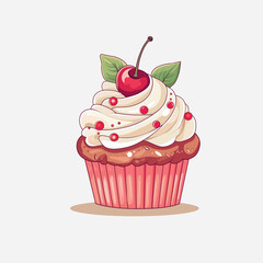 Beautiful delicious dessert with aromatic glaze and fresh berries on a light background.