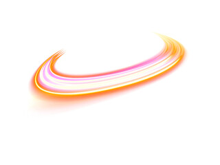 Semicircle light effect Shimmering curved line. Light swirl PNG. Abstract design element. 