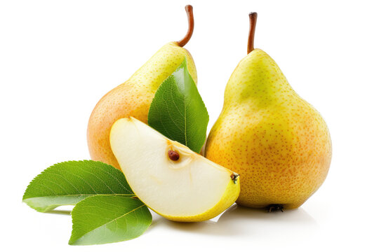 fresh sliced pears isolated on white or transparent png