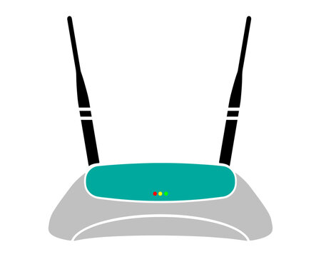 recommend clip art: Internet wireless router / modem with wifi signal vector icon for apps, websites and others