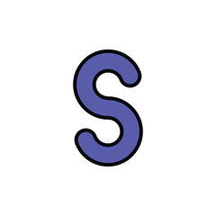 Naklejka premium S icon design with white background stock illustration