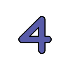 4 icon design with white background stock illustration