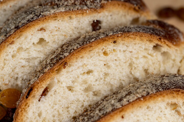 fresh and sweet wheat bun with raisins