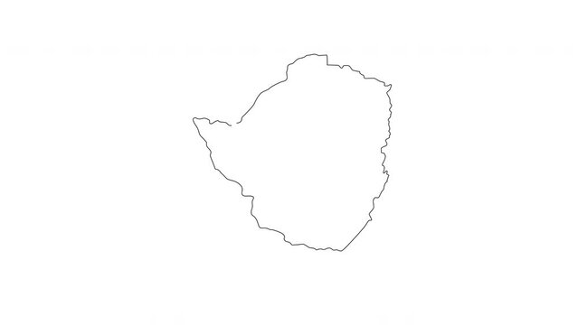 animated Zimbabwe map sketch icon