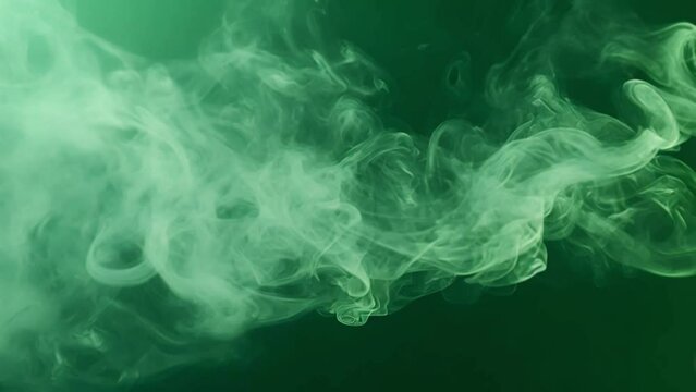 White smoke drifts on a solid Green Screen background. video 4k