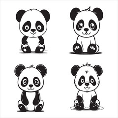happy Cute Panda  vector design