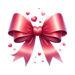 red bow with ribbon isolated on white background