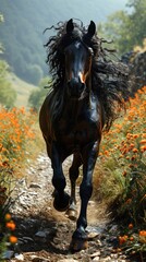 picture of portrait of horse outside