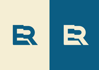 ER Alphabet letters Initials Monogram logo RE, E and R