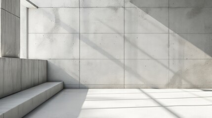 Concrete polished loft style with light and shadows.