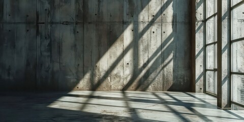 Concrete polished loft style with light and shadows.
