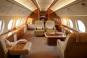 Fototapeta premium Private plane waiting for business executive passengers for luxury travel