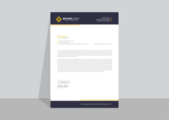 Modern letterhead, corporate official letter, creative abstract professional newsletter, editable vector template design
