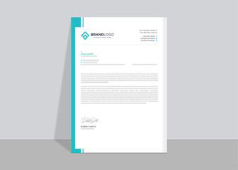 Modern letterhead, corporate official letter, creative abstract professional newsletter, editable vector template design
