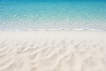A very beautiful beach with light sand and a paradisiacal beach sea - obrazy, fototapety, plakaty