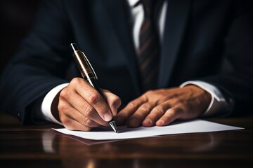 Close-Up of Persons Hand Writing in Notebook on Office Desk with Surrounding Office Supplies