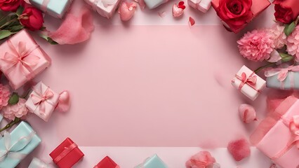 Festive Holiday Birthday Anniversary Celebration Valentine's Day Background-Love Red Heart Pastel Aesthetic Background