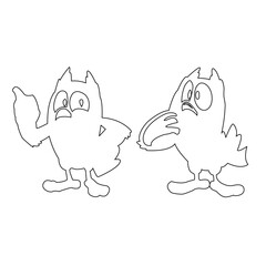 Vector line drawing of animals 