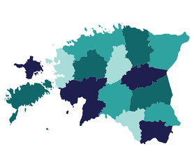 Estonia map. Map of Estonia in administrative regions