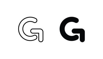 G icon design with white background stock illustration