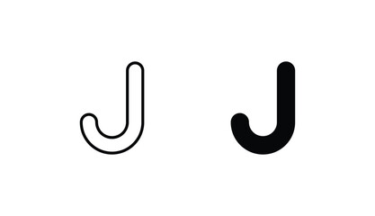 J icon design with white background stock illustration