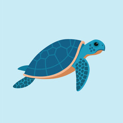 Turtle cartoon character vector illustration