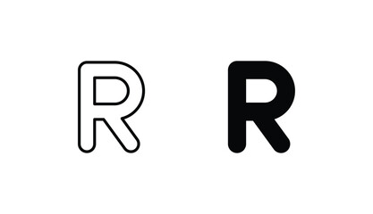 R icon design with white background stock illustration