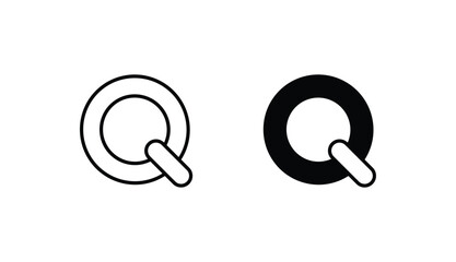 Q icon design with white background stock illustration